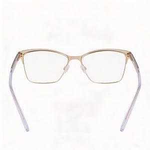 DKNY Dk3008 Rectangle Eyeglasses Unisex — side view, Gold Metal temples