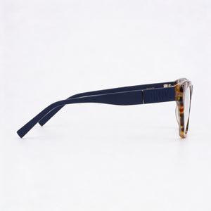 DKNY DK5063 Oval Eyeglasses Women — side view, Bone/Ink Tortoise Acetate temples