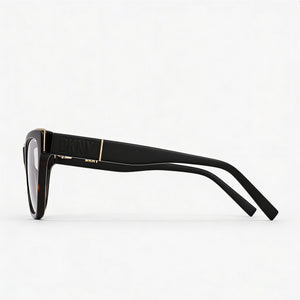 DKNY DK5063 Rectangle Eyeglasses Women — side view, Havana Acetate temples