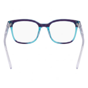 DKNY DK5065 Rectangle Eyeglasses Women — side view, Blue Acetate temples