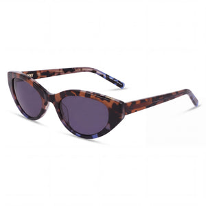 DKNY Dk548s Havana Cat Eye Sunglasses for Women, Mocha/Blue Tort Gradient lens