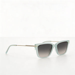 DKNY Dk713s Square Sunglasses Women — side view, Non-Polarized Gradient Green Rose lens