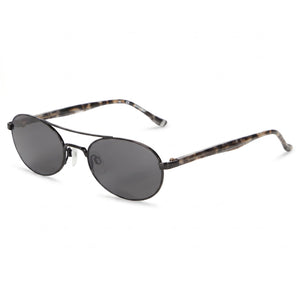 DKNY DO300S Black Oval Sunglasses for Women, Black lens
