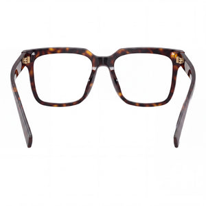 Dolce & Gabbana 3422 Rectangle Eyeglasses Unisex — side view, Havana Acetate temples