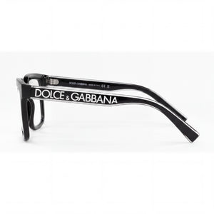 Dolce & Gabbana Dg5101 Rectangle Eyeglasses Unisex — side view, Black Injected temples