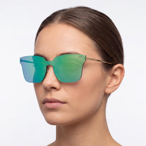 DP69 Square Sunglasses Women — side view, Non-Polarized Clear lens