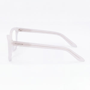 Dragon Dr2054 Square Eyeglasses Men — side view, Transparent Acetate temples