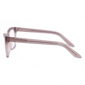 Dragon Dr2055 Rectangle Eyeglasses Men — side view, Light Grey Crystal Acetate temples