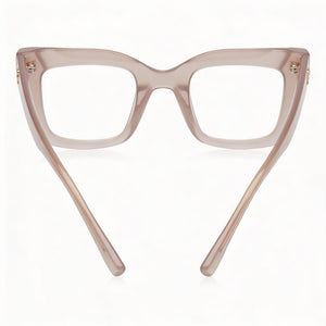 Dsquared2 D2 0099 Square Eyeglasses Women — side view, Beige Acetate temples