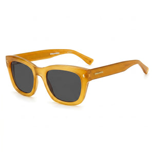Dsquared2 Orange Square Sunglasses Unisex, Honey Gold lens