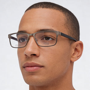 Elasta E 3128 Rectangle Eyeglasses for Men — front view, Metal