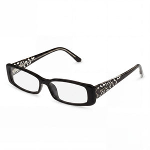 Emilio Pucci Black Rectangle Eyeglasses Unisex, ebony detailing frame