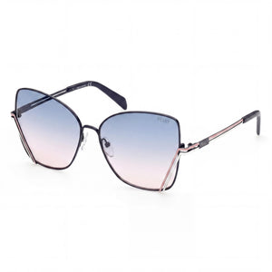 Emilio Pucci EP0179 White Butterfly Sunglasses Unisex, Gradient Blue to Rose lens