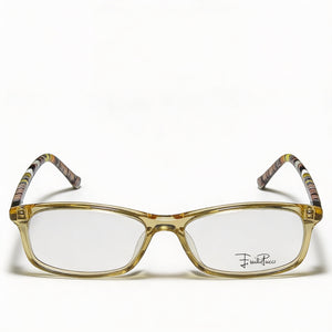 Emilio Pucci Rectangle Eyeglasses Unisex — front view, Yellow frame