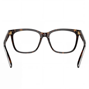 Emporio Armani Ea3228 Rectangle Eyeglasses Women — side view, Havana Acetate temples