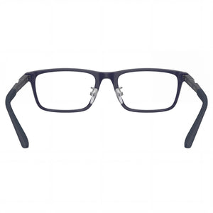 Emporio Armani EA3251D Rectangle Eyeglasses Men — side view, Blue Plastic temples