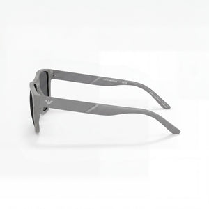 Emporio Armani EA4243 Square Eyeglasses Women — side view, Gray Plastic temples
