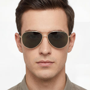 Emporio Armani Sports Gold Sunglasses Men — lifestyle wear, rooftop evenings and sunset hours