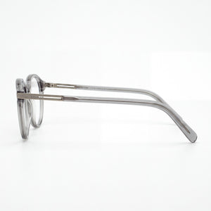 Ermenegildo Zegna EZ5269 Round Eyeglasses Unisex — side view, Gray Plastic temples