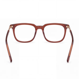 Ermenegildo Zegna EZ5273 Square Eyeglasses Men — side view, Brown Plastic temples