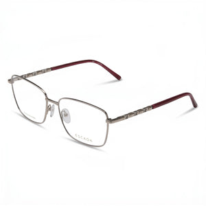 Escada Gold Rectangle Eyeglasses for Women, Metal frame