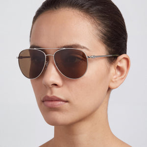 Ferragamo Aviators Silver Sunglasses Unisex — lifestyle wear, beach and water activities