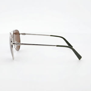 Ferragamo Aviators Aviator Sunglasses Unisex — side view, Non-Polarized Brown lens