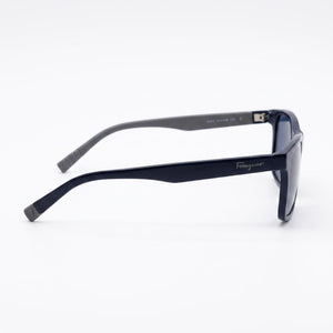 Ferragamo Classic Rectangle Sunglasses Women — side view, Non-Polarized Grey lens