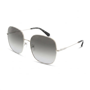 Ferragamo Classic Silver Square Sunglasses for Women, Grey Gradient lens