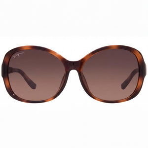 Ferragamo Contemporary Oval Sunglasses for Women — front view, Plastic frame
