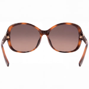 Ferragamo Contemporary Oval Sunglasses Women — side view, Non-Polarized Brown Gradient lens
