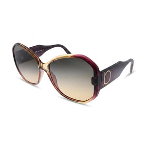 Ferragamo Contemporary Violet Oval Sunglasses for Women, Grey Gradient lens