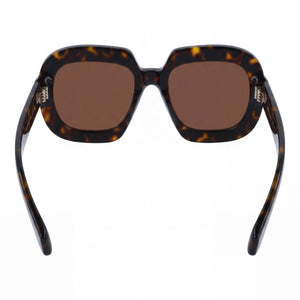 Ferragamo Modern Butterfly Sunglasses Men — side view, Clear Demo Havana lens