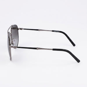 Ferragamo SF 226S Aviator Sunglasses Unisex — side view, Non-Polarized Black/Light Ruthenium lens