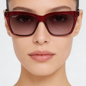 Ferragamo SF1027S Rectangle Sunglasses for Women — interior view, Non-Polarized lens detail