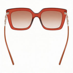 Ferragamo SF1041S Square Sunglasses Women — side view, Non-Polarized Transparent Brown lens
