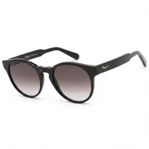 Ferragamo SF1068S Black Round Sunglasses for Women, Gray lens
