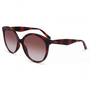 Ferragamo SF1071S Tortoise Oval Sunglasses for Women, Brown Gradient lens