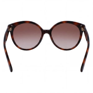 Ferragamo SF1071S Oval Sunglasses Women — side view, Non-Polarized Brown Gradient lens