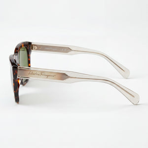 Ferragamo SF1087S Square Sunglasses Men — side view, Non-Polarized Green lens