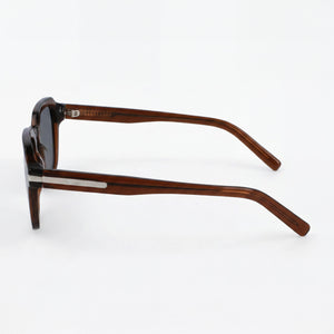 Ferragamo SF1089SN Square Sunglasses Unisex — side view, Non-Polarized Transparent Brown lens
