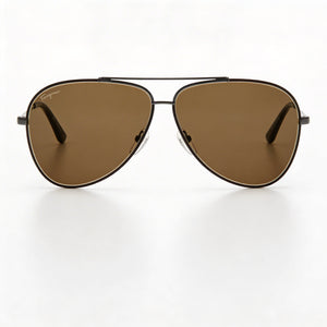 Ferragamo Sf131s 067 Aviator Sunglasses Unisex — front view, Metal frame
