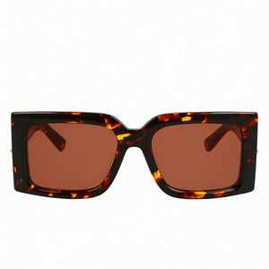 Ferragamo Sf2032s Rectangle Sunglasses Unisex — front view, Titanium frame