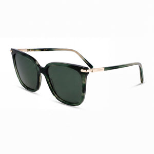 Ferragamo Sf2037s Green Striped Square Sunglasses for Unisex, Clear lens