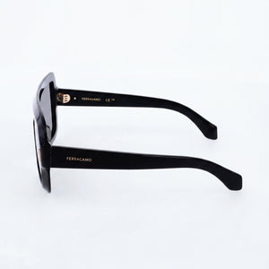 Ferragamo Sf2061se Shield Sunglasses Women — side view, Non-Polarized Black lens