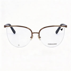 Ferragamo Sf2227 Cat Eye Eyeglasses for Women — front view, Metal