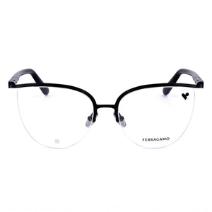 Ferragamo Sf2227 Cat Eye Eyeglasses for Men — front view, Metal