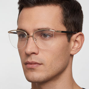Ferragamo SF2227 Oval Eyeglasses Unisex — interior view, Metal frame detail