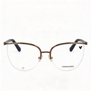 Ferragamo SF2227 Cat Eye Eyeglasses for Women — front view, Metal