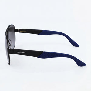 Ferragamo Sf275sn Aviator Sunglasses Unisex — side view, Non-Polarized Matte Black lens